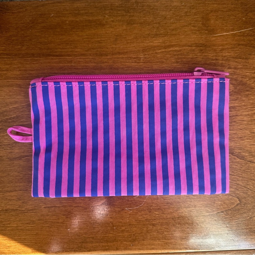 Baggu Striped Pink and Blue Small Go pouch